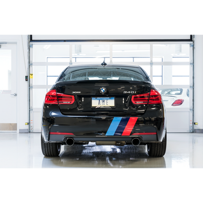 AWE Tuning BMW F3X 340i Touring Edition Axle-Back Exhaust - Chrome Silver Tips (102mm)