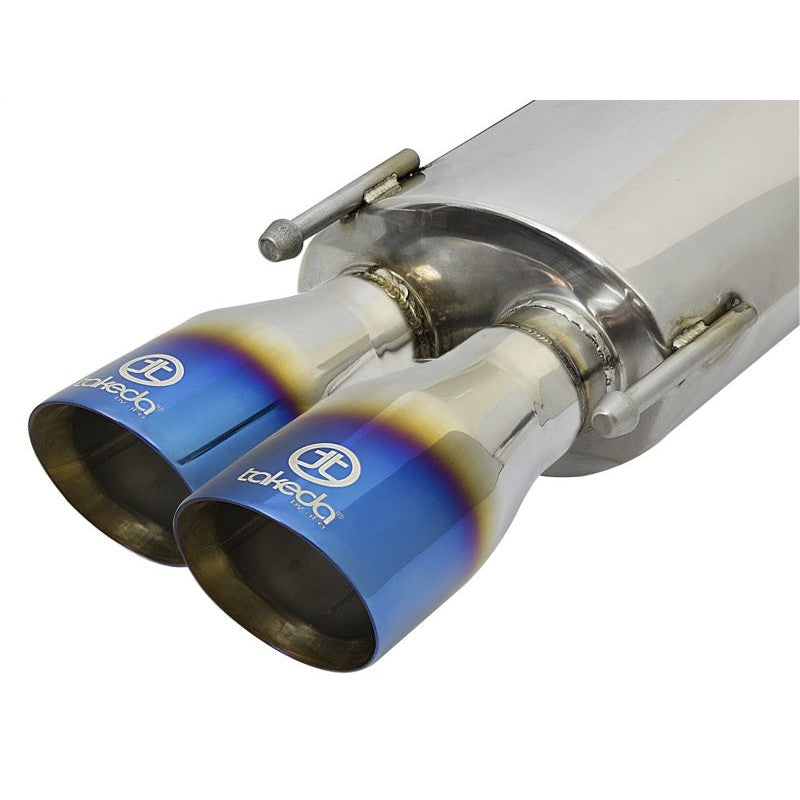 aFe Takeda 16-17 Lexus RC 200T 2.0L (t) 2in. SS Axle-Back Exhaust System w/Polished Blue Tips