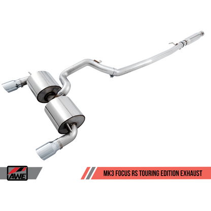 AWE Tuning Ford Focus RS Touring Edition Cat-back Exhaust- Resonated - Chrome Silver Tips