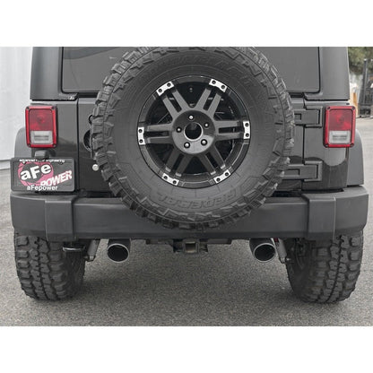 aFe Rebel Series 2.5in 409 SS Cat-Back Exhaust w/ Black Tips 2007+ Jeep Wrangler (JK) V6 3.6L/3.8L