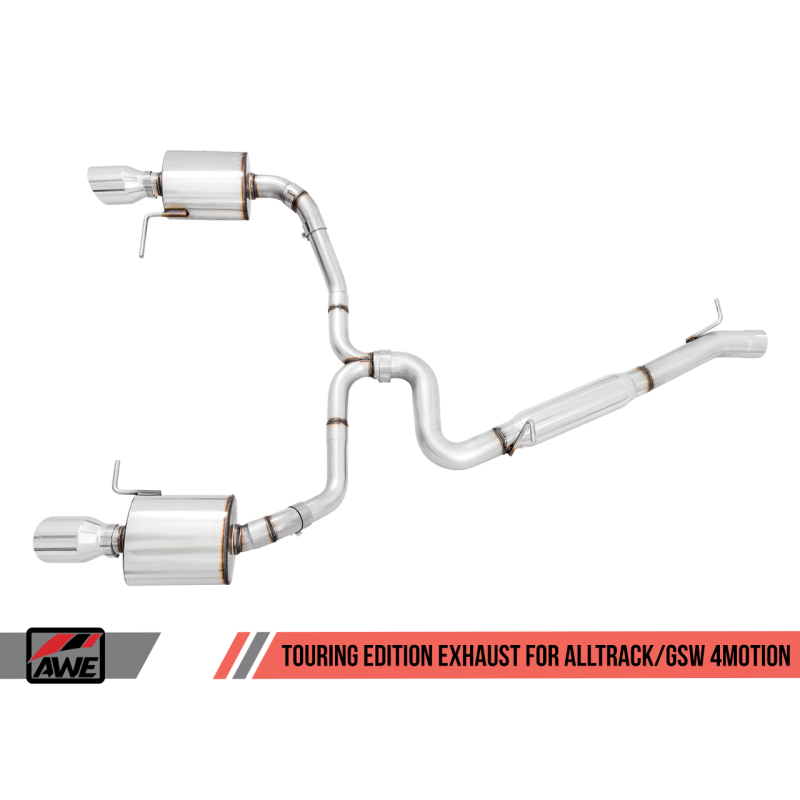 AWE Tuning VW MK7 Golf Alltrack/Sportwagen 4Motion Touring Edition Exhaust - Polished Silver Tips