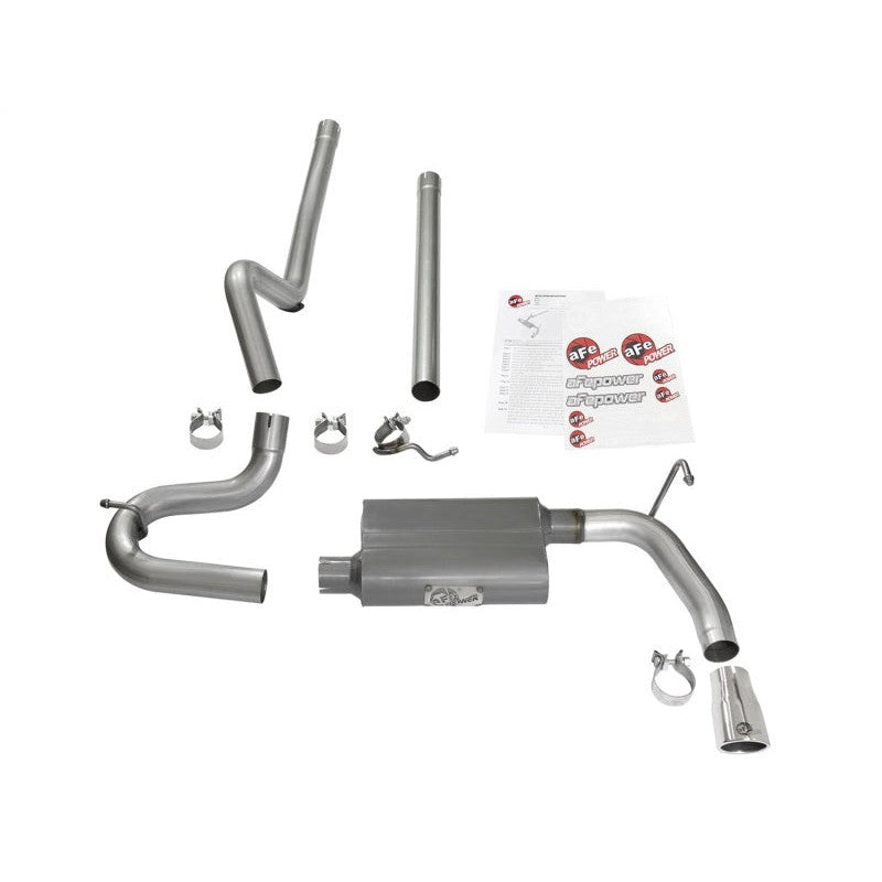 aFe Scorpion 2-1/2in Aluminized Steel Cat Back Exhaust 07-17 Jeep Wrangler V6-3.6/3.8L (4 Dr)