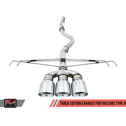AWE Tuning 2017+ Honda Civic Type R Track Edition Exhaust w/Front Pipe & Triple Chrome Silver Tips