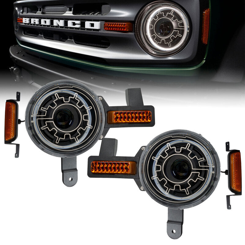 Oracle 2021+ Ford Bronco Oculus Bi-LED Projector Headlights w/ Heated Lenses
