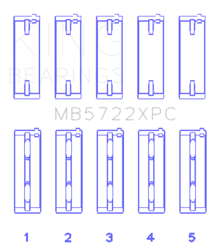 King Engine Bearings 2007+ Mitsubishi 4B11T EVO X Coated Performance Main Bearing Set - Size STDX