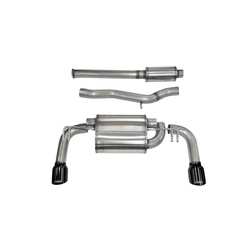 Corsa 08-14 Mitsubishi Lancer Evolution X Sedan 2.0L Black Sport Dual Rear Cat-Back Exhaust