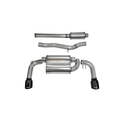 Corsa 08-14 Mitsubishi Lancer Evolution X Sedan 2.0L Black Sport Dual Rear Cat-Back Exhaust