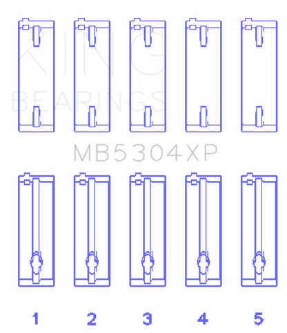 King Engine Bearings Mazda B6/B6-T/ZM/B3/B5 Main Bearing Set - Size STDX