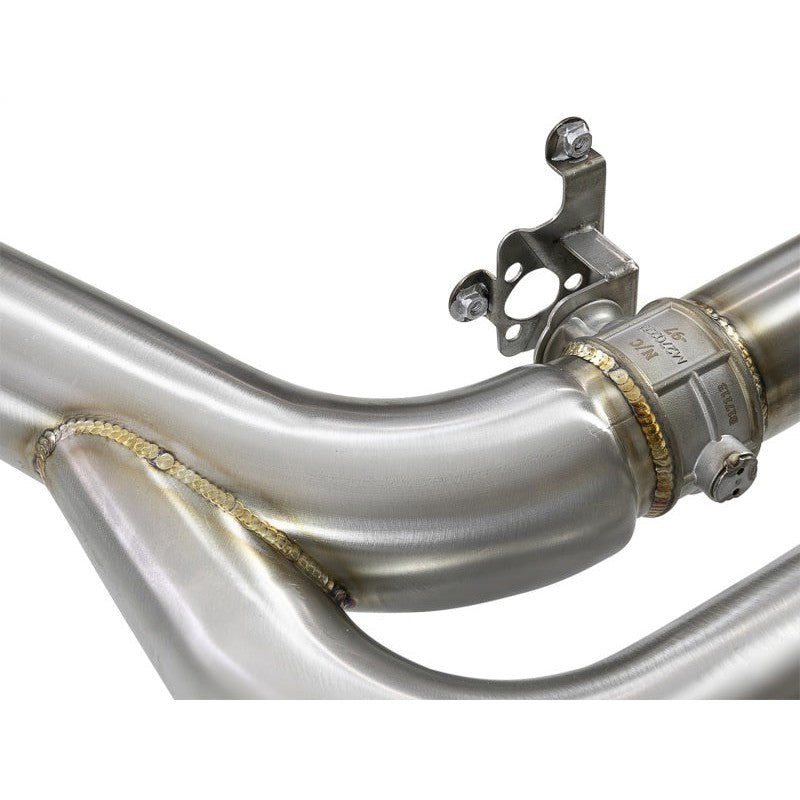 aFe MACH Force-Xp 3.5in. 304 SS C/B Exhaust w/o Muffler 15-18 BMW X5 M V8-4.4L (tt) - Black Tip