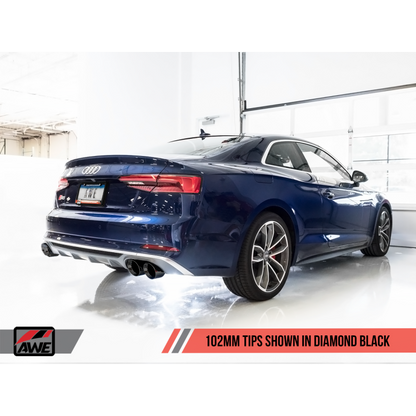 AWE Tuning Audi B9 S5 Coupe SwitchPath Exhaust w/ Black Diamond Tips (102mm)