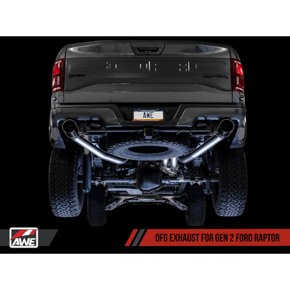 AWE Tuning 2017+ Ford Raptor 0 FG Performance Exhaust System - w/ Diamond Black Tips