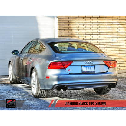 AWE Tuning Audi C7 / C7.5 S7 4.0T Track Edition Exhaust - Diamond Black Tips