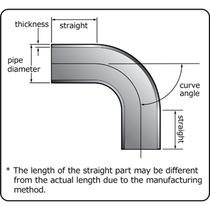 HKS Universal Aluminum Bend - 100mm - 60 Deg -1.5D