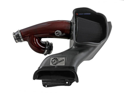 aFe 17-24 Ford F-150 Track Series Red Kevlar Carbon Fiber C/A Intake System w/Black Pro 5R Filter