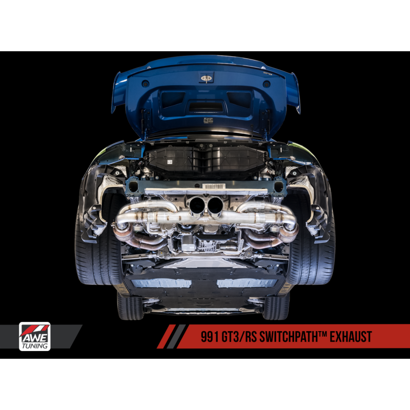 AWE Tuning Porsche 991 GT3 / RS SwitchPath Exhaust - Chrome Silver Tips