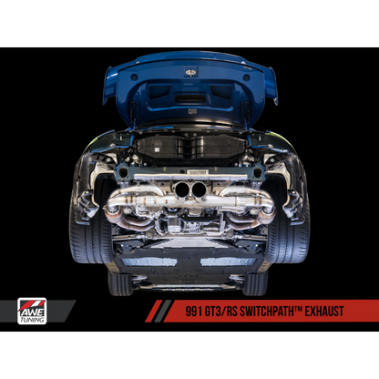 AWE Tuning Porsche 991 GT3 / RS SwitchPath Exhaust - Chrome Silver Tips