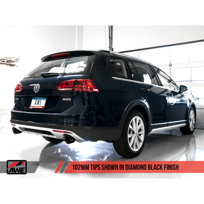 AWE Tuning VW MK7 Golf Alltrack/Sportwagen 4Motion Touring Edition Exhaust - Diamond Black Tips