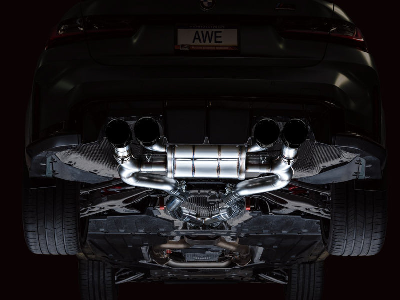 AWE Tuning SwitchPath Cat-Back Exhaust for BMW G8X M3/M4 - Diamond Black Tips
