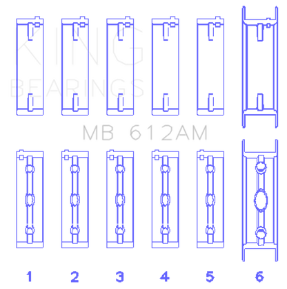 King Engine Bearings Volvo 520/B5252 Main Bearing Set - Size STD