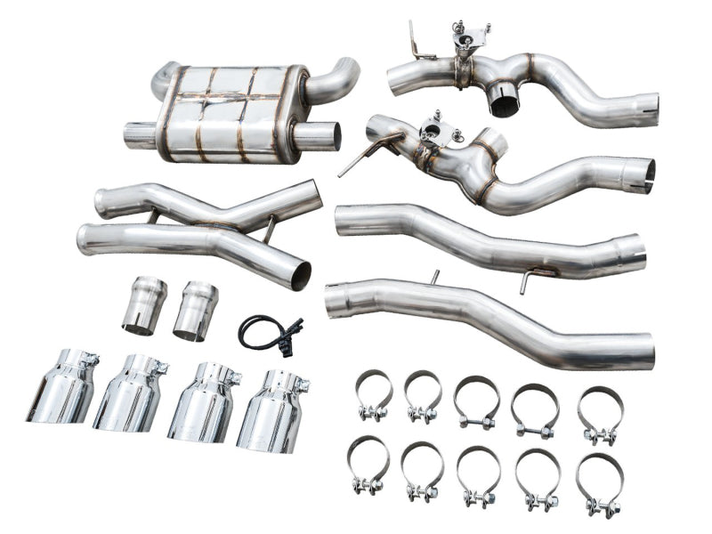 AWE Tuning SwitchPath Cat-Back Exhaust for BMW G8X M3/M4 - Chrome Silver Tips