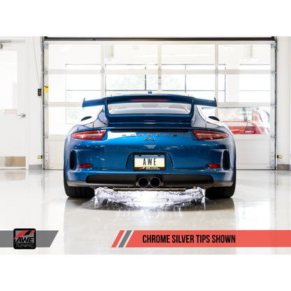 AWE Tuning Porsche 991 GT3 / RS SwitchPath Exhaust - Chrome Silver Tips