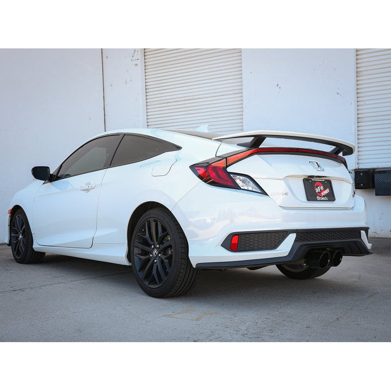 aFe Takeda 2.5in 304SS Cat-Back Exhaust System 17-20 Honda Civic SI Coupe L4-1.5L (t) - Black Tip