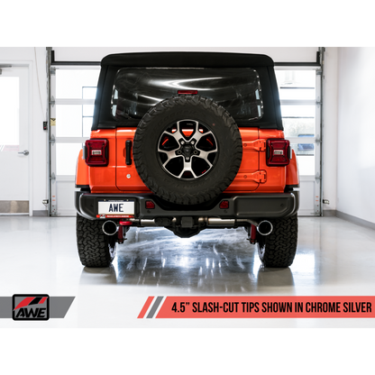 AWE Tuning 2018+ Jeep Wrangler JL/JLU Tread Edition Axle-Back Dual Exhaust - Chrome Silver Tips