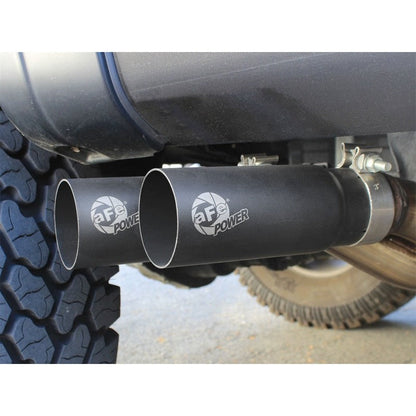 aFe Rebel Series Exht 3in SS Middle Side Exit CB w/ Black Tips 11-14 Ford F150 Ecoboost V6 3.5L (tt)