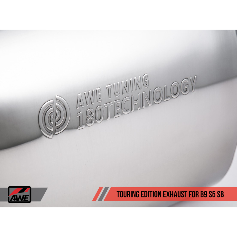 AWE Tuning Audi B9 S5 Sportback Touring Edition Exhaust - Non-Resonated (Silver 102mm Tips)
