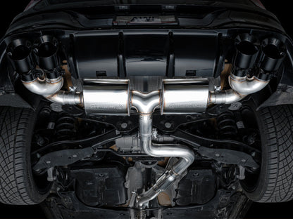 AWE Tuning MK8 Volkswagen Golf R 3in Touring Edition Quad Exhaust - Diamond Black Tips