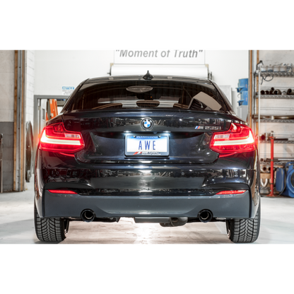 AWE Tuning BMW F22 M235i / M240i Touring Edition Axle-Back Exhaust - Diamond Black Tips (102mm)