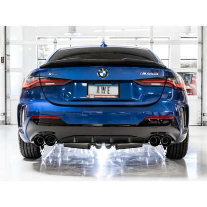 AWE Tuning 2019+ BMW M340i (G20) Non-Resonated Touring Edition Exhaust - Quad Diamond Black Tips
