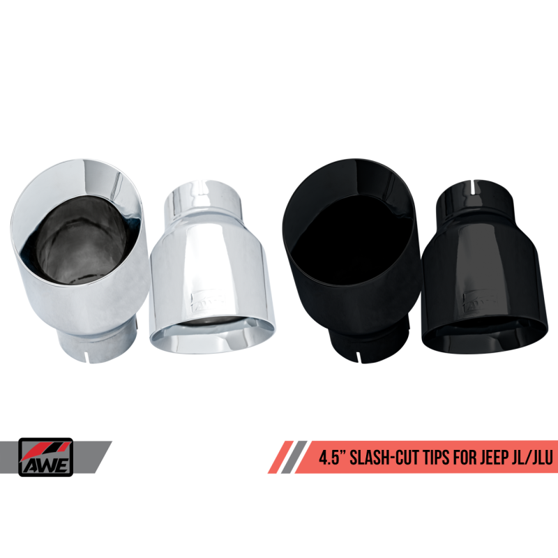 AWE Tuning 2018+ Jeep Wrangler JL/JLU Tread Edition Axle-Back Dual Exhaust - Chrome Silver Tips