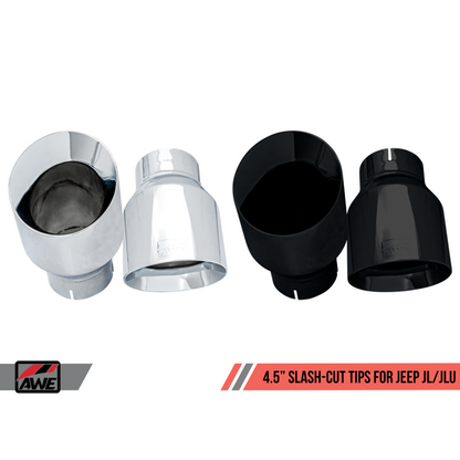 AWE Tuning 2018+ Jeep Wrangler JL/JLU Tread Edition Axle-Back Dual Exhaust - Chrome Silver Tips