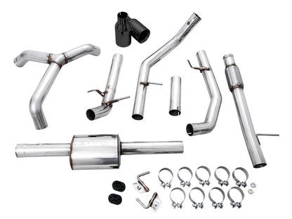 AWE Tuning 4th Gen GM 1500 5.3L 0FG Cat-Back Split Rear Exit (Flat Bumper) - Dual Diamond Tips