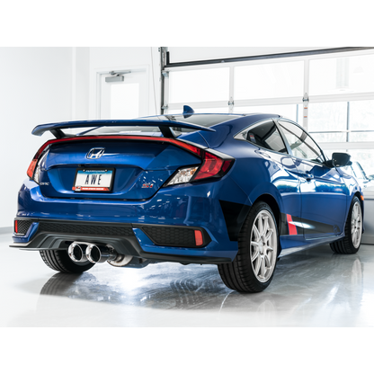 AWE Tuning 2016+ Honda Civic Si Touring Edition Exhaust w/Front Pipe & Dual Chrome Silver Tips