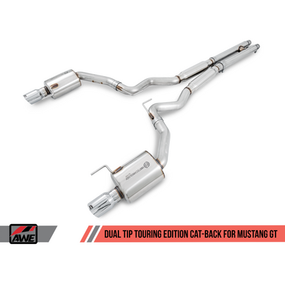 AWE Tuning S550 Mustang GT Cat-back Exhaust - Touring Edition (Chrome Silver Tips)