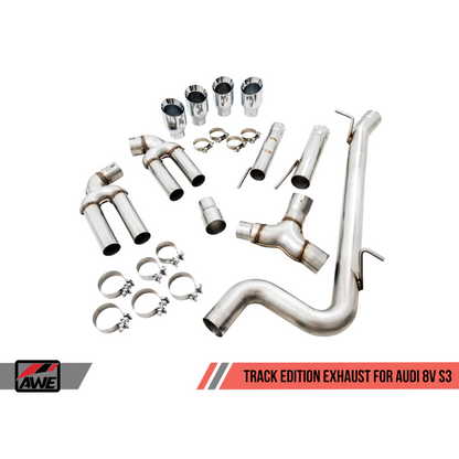 AWE Tuning Audi 8V S3 Track Edition Exhaust w/Chrome Silver Tips 102mm