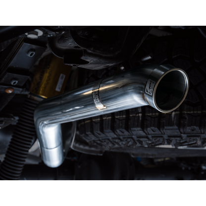 AWE Tuning 22-23 GMC Sierra 1500 AT4X 6.2L 0FG Catback Split Dual (Flat Bumper) - Bashguard(No Tips)