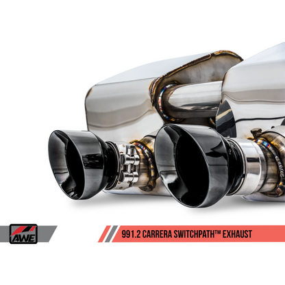AWE Tuning Porsche 911 (991.2) Carrera / S SwitchPath Exhaust for PSE Cars - Diamond Black Tips