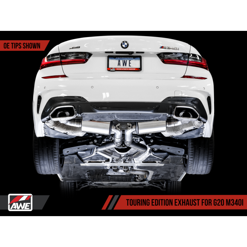 AWE Tuning 2019+ BMW M340i (G20) Non-Resonated Touring Edition Exhaust (Use OE Tips)