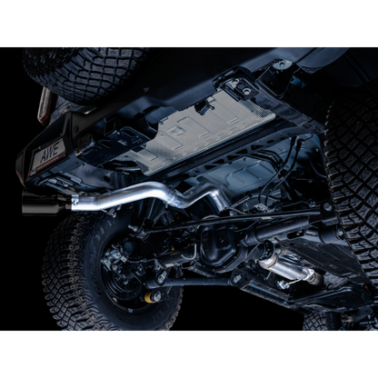 AWE Tuning 2021+ Ford Bronco 0FG Single Rear Exit Exhaust w/Diamond Black Tip & Bash Guard