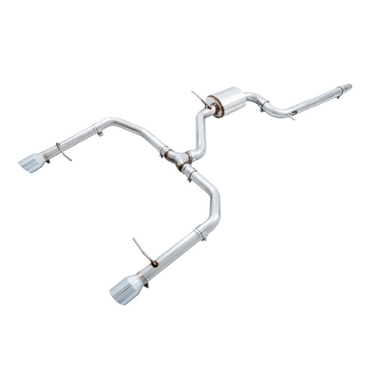 AWE Tuning 18-21 Volkswagen Jetta GLI Mk7 Track Exhaust - Chrome Silver Tips (Fits High-Flow DP)