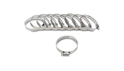 Vibrant S.S. Worm Gear Clamps Pack of 10 - Clamping Range: 0.44in - 0.90in (11mm - 23mm)