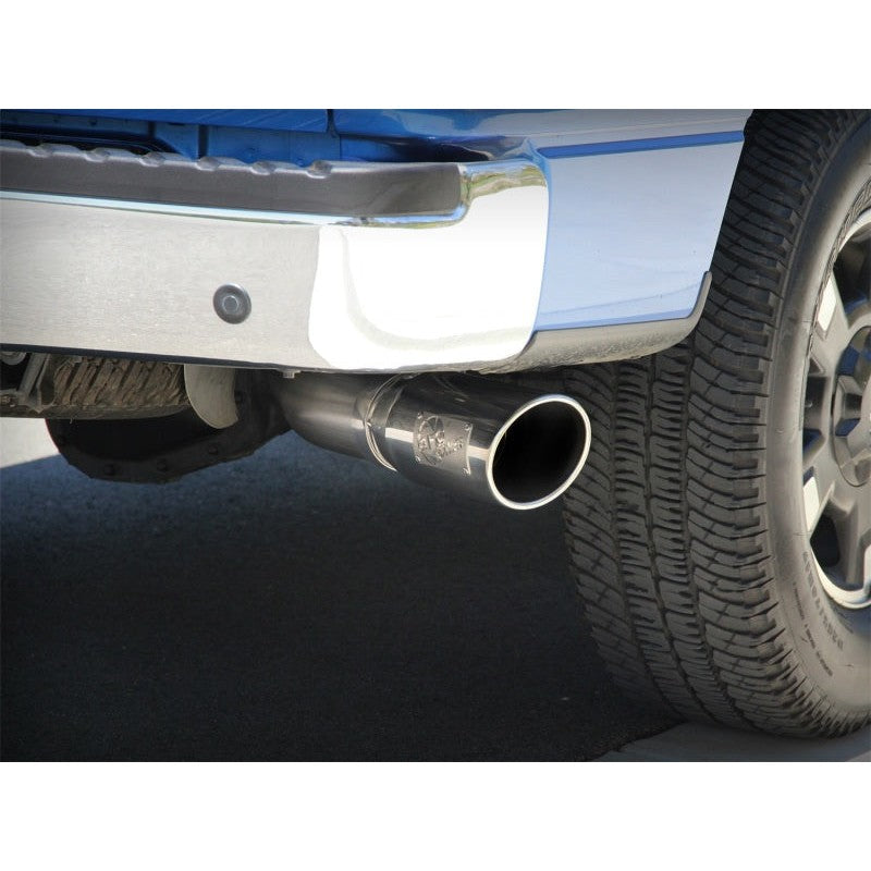 aFe MACHForce XP Exhaust Cat-Back SS-409 4in Polished Tip 11-12 Ford F-150 EcoBoost V6-3.5L (tt)