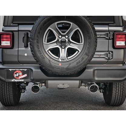aFe Rebel Series 409 Stainless Steel Cat-Back Exhaust 18-21 Jeep Wrangler JL 2.0L (t) - Polished Tip