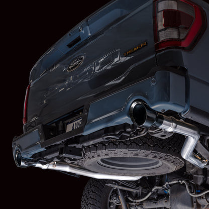 AWE Tuning Tuning 2021+ Ford F-150 Tremor (w/ Bumper Cutouts) 0FG Non-Resonated Catback -Diamond Black Tips