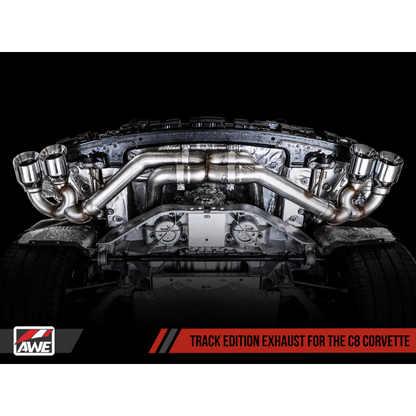 AWE Tuning 2020 Chevrolet Corvette (C8) Track Edition Exhaust - Quad Chrome Silver Tips