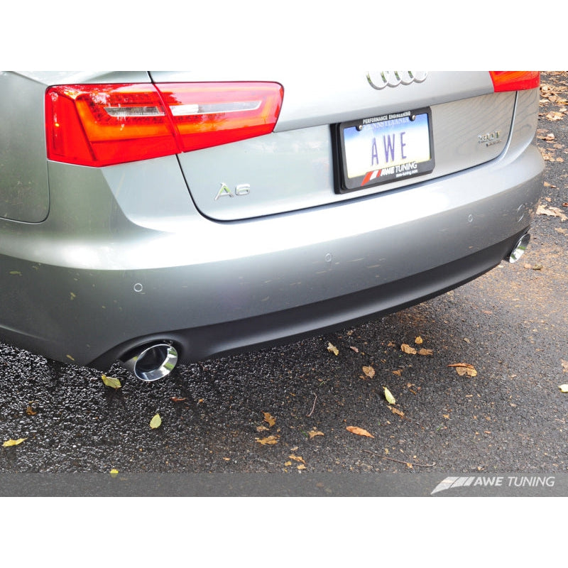 AWE Tuning Audi C7 A6 3.0T Touring Edition Exhaust - Dual Outlet Chrome Silver Tips