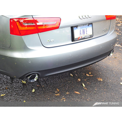 AWE Tuning Audi C7 A6 3.0T Touring Edition Exhaust - Dual Outlet Chrome Silver Tips